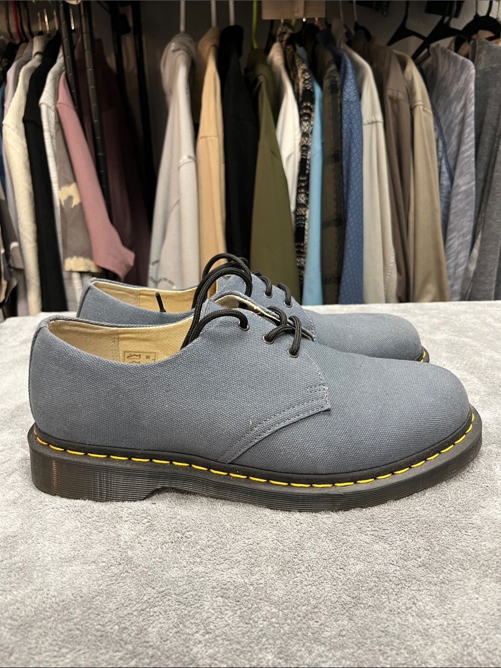 Dr. Martens Graphite Gray Canvas 3-Eye Derby
